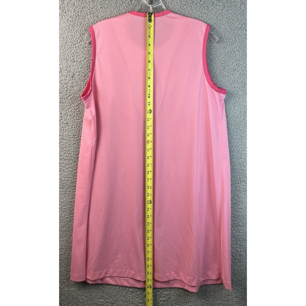 VTG MCM JC Penney Nylon Antron III Gaymode Pink Night Gown M Grandma Tuxedo Look - Picture 6 of 8